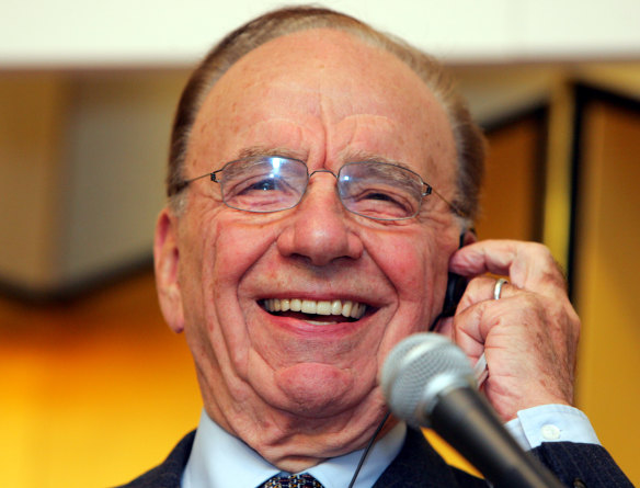 Rupert Murdoch smiles as he speaks at a press conference in Tokyo on November 6, 2006. 