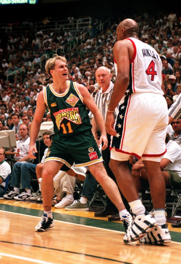 Boomers legend Shane Heal in a heated stoush with America's Charles Barkley.