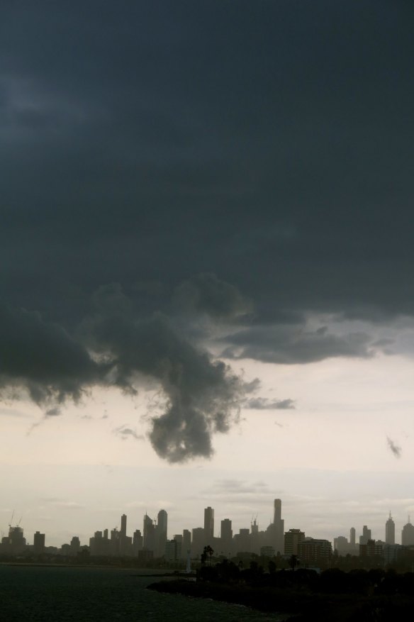 The weather front that hit Melbourne on Wednesday.