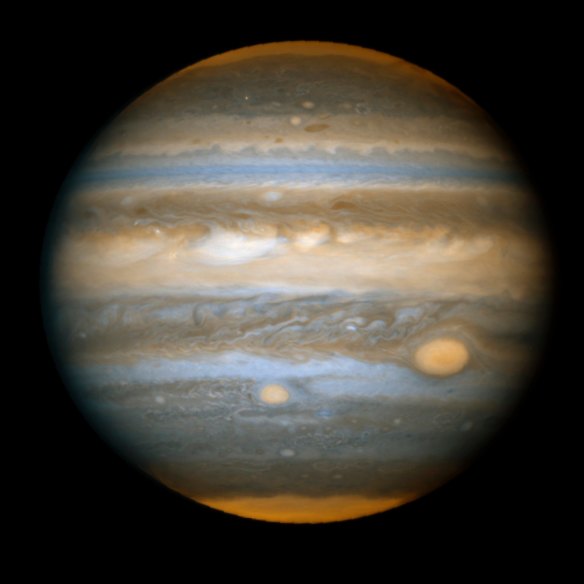Jupiter, in an image provided by NASA's Hubble Space Telescope.  