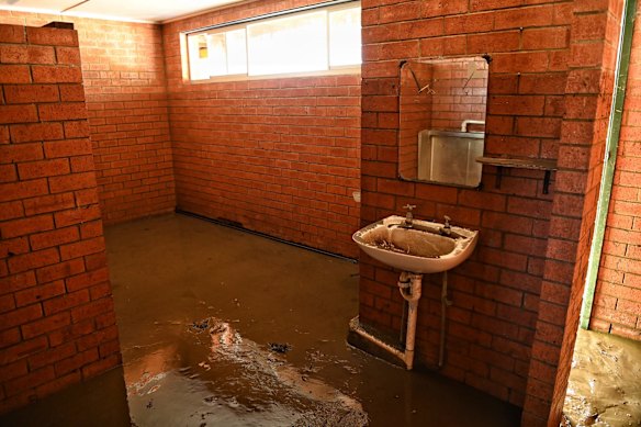 The aftermath of floods at Leetsvale Caravan Park on the Hawkesbury River.