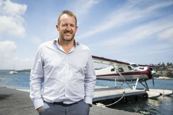 Sydney Seaplanes' chief executive Aaron Shaw hopes to introduce the first all-electric plane to his fleet by early 2023.