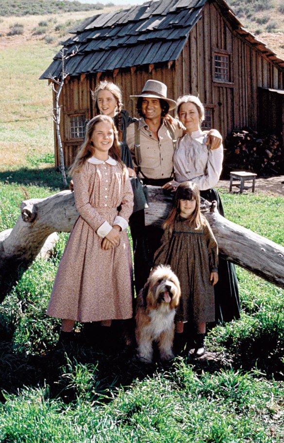 The original Little House on the Prairie family (clockwise from left): Melissa Sue Anderson as Mary,  Melissa Gilbert as Laura, Michael Landon as Charles, Karen Grassle as Caroline and either Lindsay or Sidney Greenbush as Carrie. 
