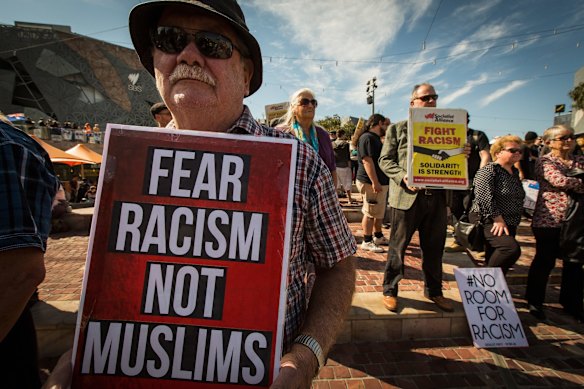Rally against racism  protestors clashed with Reclaim Australia protestors at Federation Square under a huge police presence on April 4. 