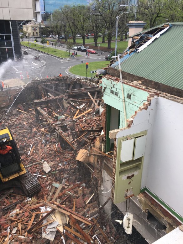 The Corkman Irish Pub in Carlton is demolished on Saturday. 