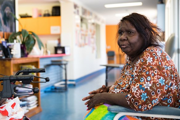 Patient, Josephine Woods, at the Purple House which provides dialysis treatment in Alice Springs.