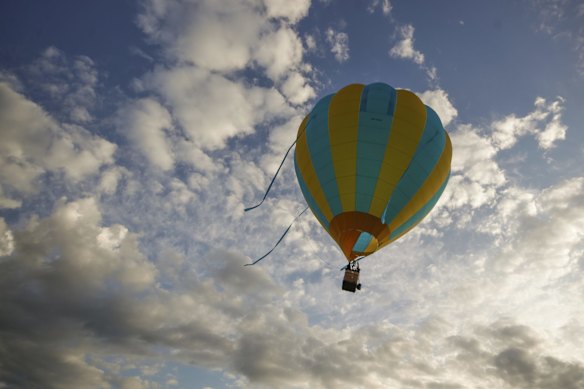 Hot air balloons during the Canberra Balloon Spectacular festival.