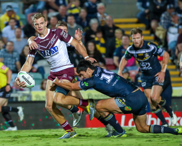 Better for the run: Tom Trbojevic returns from a hamstring injury for Manly against the Cowboys last weekend.