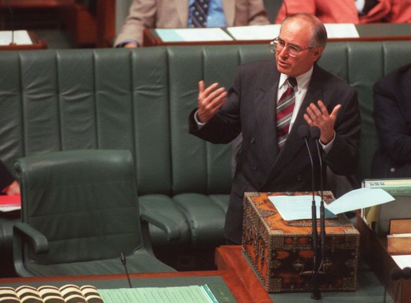 Prime Minister John Howard delivers a special statement to Parliament on guns laws in the wake of the Port Arthur massacre. May 6, 1996