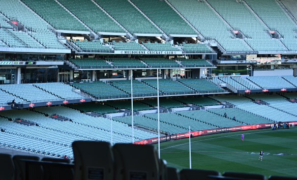 Empty: This is how the MCG would look on the first weekend of finals if the ladder remained as is.