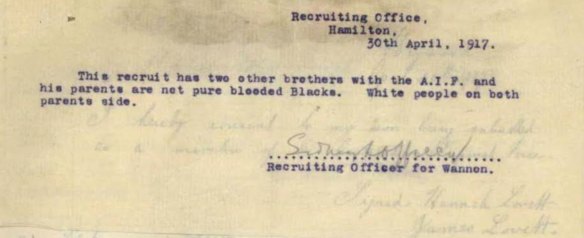 The note attached to Herbert Lovett’s recruitment papers.
