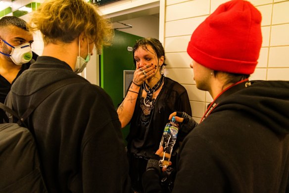 Emotions were high for a small group who clashed with the police at Central Station in Sydney.