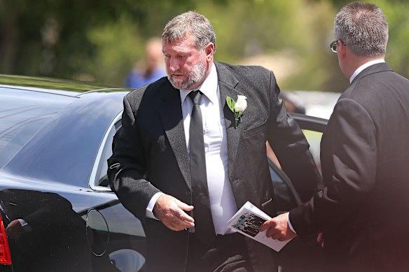 Gregory Hughes, father of Phillip Hughes, arrives during the Funeral Service for Phillip Hughes on December 3, 2014 in Macksville, Australia. Australian cricketer Phillip Hughes passed away last Thursday, aged 25, as a result of head injuries sustained during the Sheffield Shield match between South Australia and New South Wales at the SCG on Tuesday 25th November.  (Photo by Michael Dodge/Getty Images)
