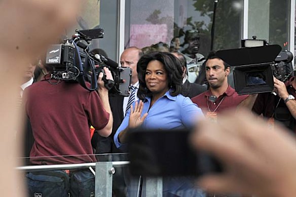 Oprah Winfrey at Federation Square.
