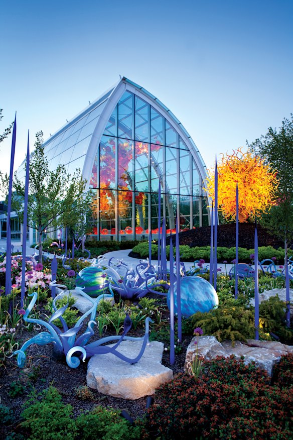 Pure whimsy … colourful glass blossoms at Chihuly Garden and Glass.