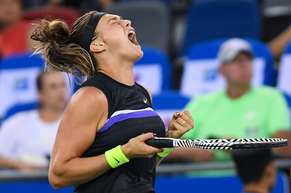 World No.2 Aryna Sabalenka believes she now grunts less.