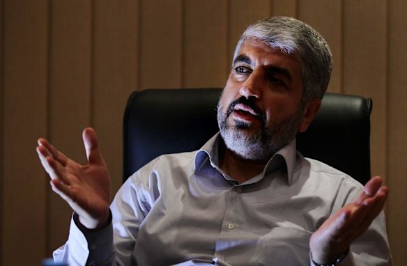 Khalid Mishal during a meeting at a house in Doha, Qatar.