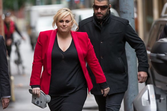 Hollywood actress Rebel Wilson arrives at Melbourne's Supreme Court with lawyers and security in her defamation case against the publishers of Womans Day magazine. 30th May 2017. 