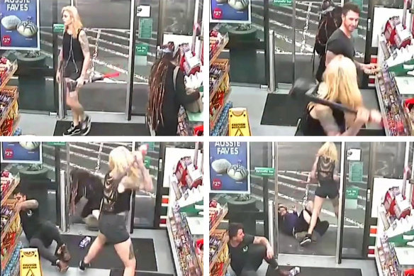 CCTV footage of the Enmore 7-Eleven axe attack.