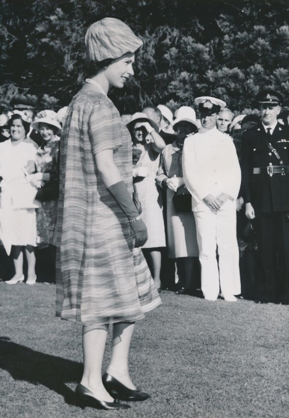 Queen Elizabeth II at the 1963 garden party at Yarralumla. 