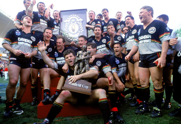 Royce Simmons was front and centre of the Panthers' celebrations in 1991.
