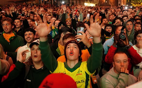 Celebrations in Fed Square, Melbourne.