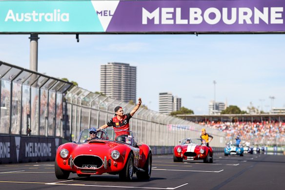 Charles Leclerc of Ferrari and Monaco during the drivers parade. 