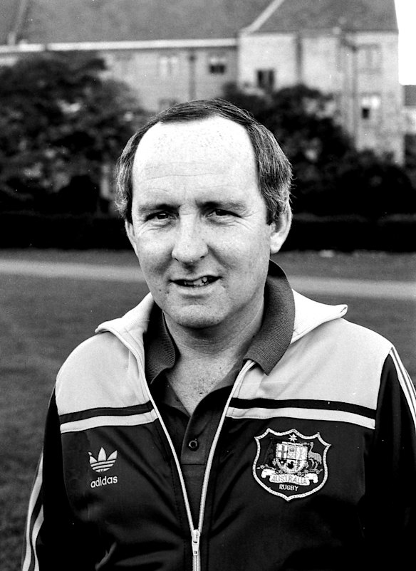 Australian rugby union coach Alan Jones, pictured at Sydney University on 29 May 1984. 
