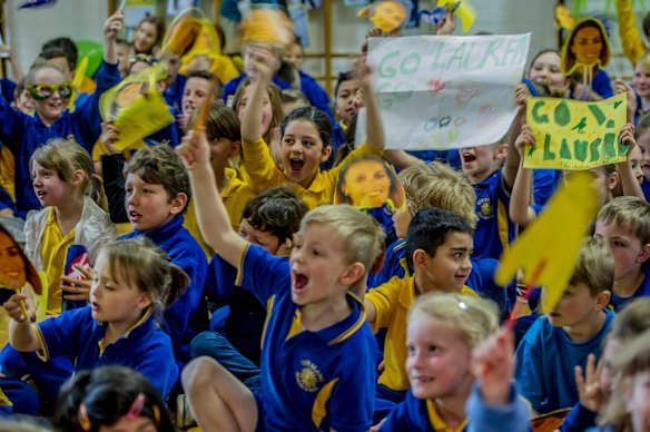 Giralang Primary school. The school where Olympic 400 meter hurdler teaches excitedly watches her compete in the semi-final event at the Rio Olympic games.
