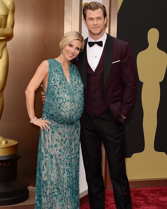HOLLYWOOD, CA - MARCH 02:  Actors Elsa Pataky (L) and Chris Hemsworth attend the Oscars held at Hollywood & Highland Center on March 2, 2014 in Hollywood, California.  (Photo by Jason Merritt/Getty Images)