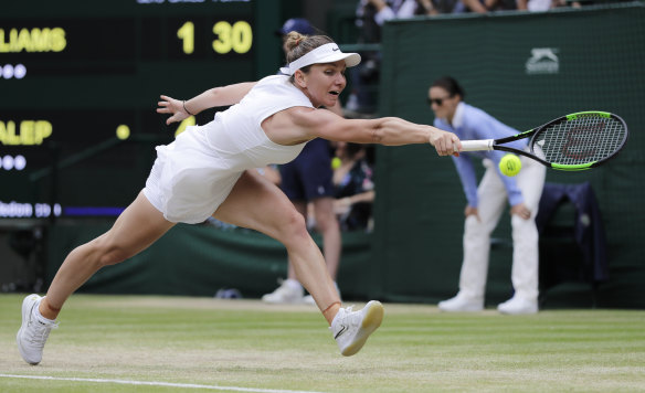 Simona Halep in action. 