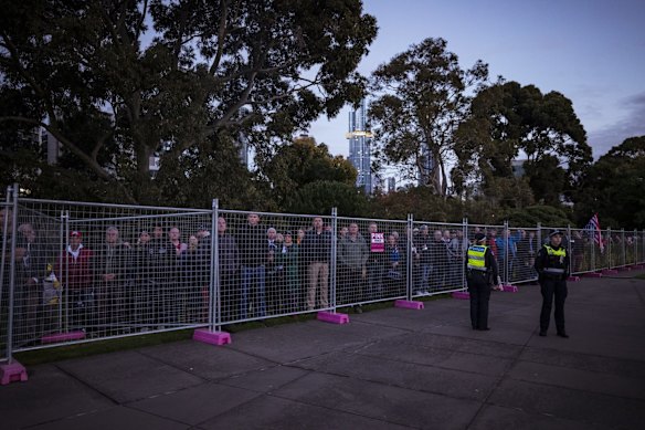 Hundreds of people wishing to pay their respects were locked out due to limits on crowd numbers.