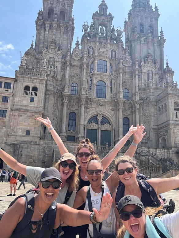 The joy of arriving at the Santiago de Compostela Cathedral. 