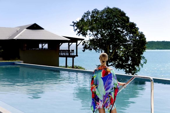 SWIM AND THE SCENERY. Qualia Resort, Hamilton IslandThe pool at this elegant resort, nestled on the secluded northern tip of Hamilton Island, has a panoramic view out over the glittering Coral Sea.