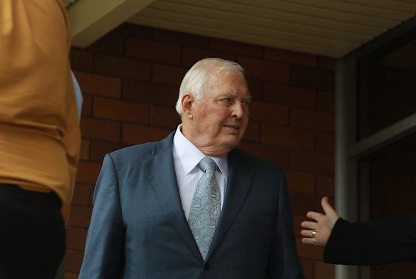Alan Bond in 2012 at the memorial service for his wife, Diana Bliss