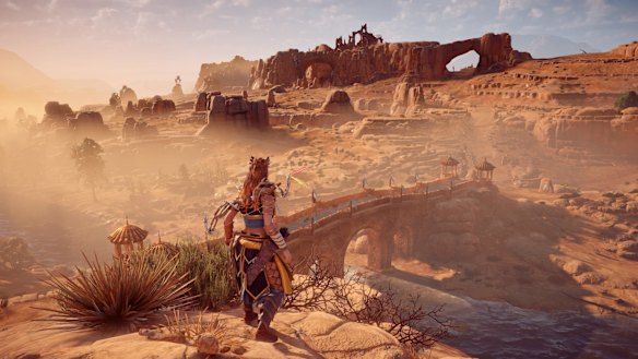 Aloy enters the world beyond the Sacred Lands.