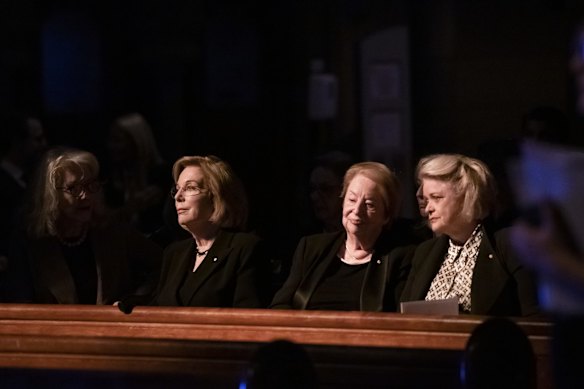 Ita Buttrose, second from left, at the state funeral of fashion designer Carla Zampatti AC.