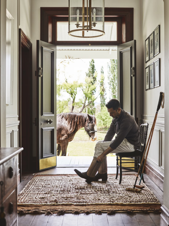 Steve Cordony in the recently renovated hallway at Rosedale Farm.