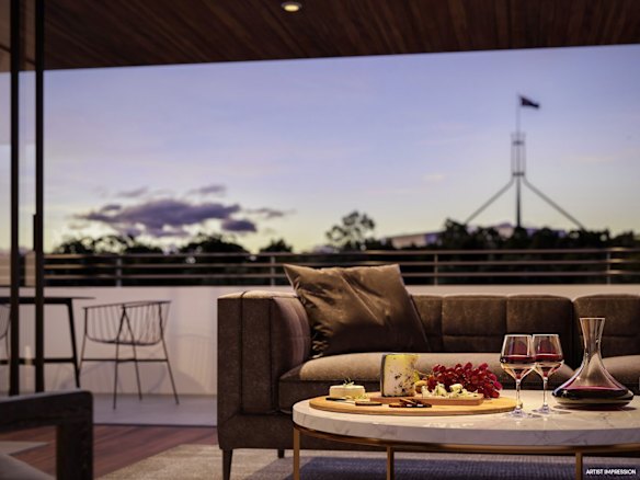 Residents in the Estate apartment complex will have prime views of Parliament House