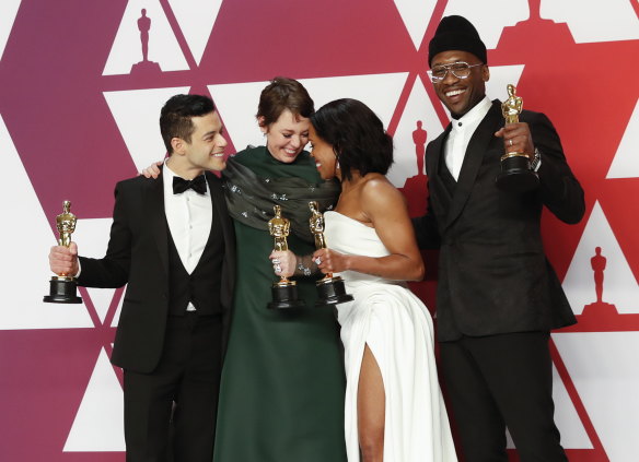 From left: Oscar winners Rami Malek (Bohemian Rhapdosy), Olivia Colman (The Favourite), Regina King (If Beale Street Could Talk) and Mahershala Ali (Green Book).
