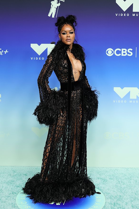 Teyana Taylor Campbell, nominated in the best collaboration category, is pictured here on the blue carpet. The MTV VMAs has a reputation for being the wildest awards show in entertainment, and the red carpet is only one part of it.
