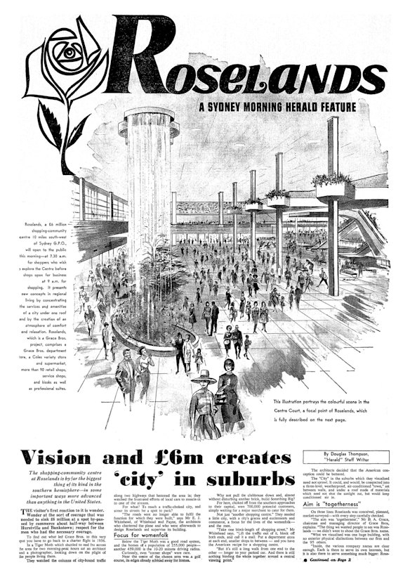 A Roselands supplement cover of The Sydney Morning Herald from October 12, 1965