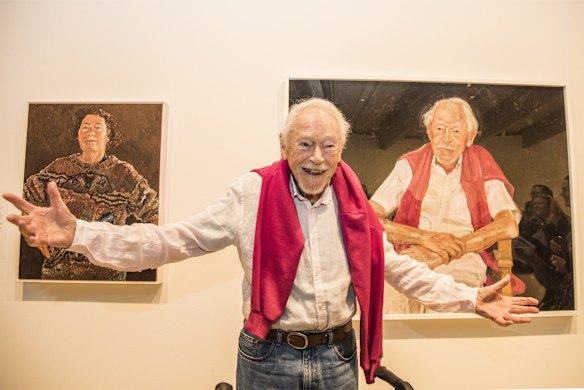 Winner of the 2021 Archibald award is artist Peter Wegner (not in picture) for his portrait of Guy Warren. Pictured is Guy Warren.
