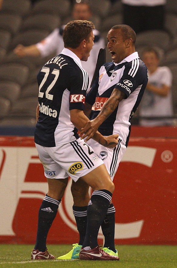 Old firm: With good mate Harry Kewell at Etihad Stadium in November 2011.
