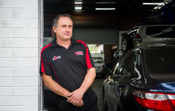 Pedders Suspension's Phillip store manager, Terry Patat, pictured above, said commercial rate hikes imposed on his business are unjustified