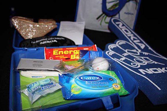The HTC "press conference survival kit" Nokia distributed to journalists.