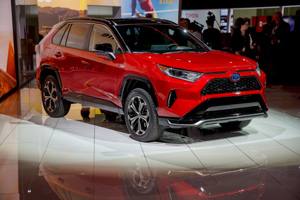 Toyota’s RAV4 is among that company’s hybrid vehicle offerings. The Japanese carmaker says it hold about a 90 per cent share of the Australian market for hybrid-electric cars.
