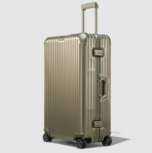 Top-of-the-line metal cases can soar above $2000. Pictured: Rimowa’s Check-in L (large), $2635.
