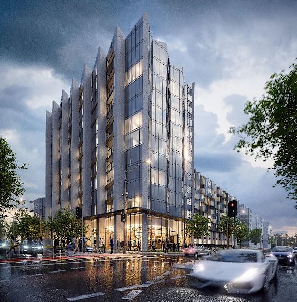 An artist's impression of the Geocon development opposite Glebe Park. 