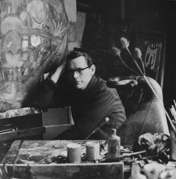 Guy Warren in his studio in London in the late 1950s.